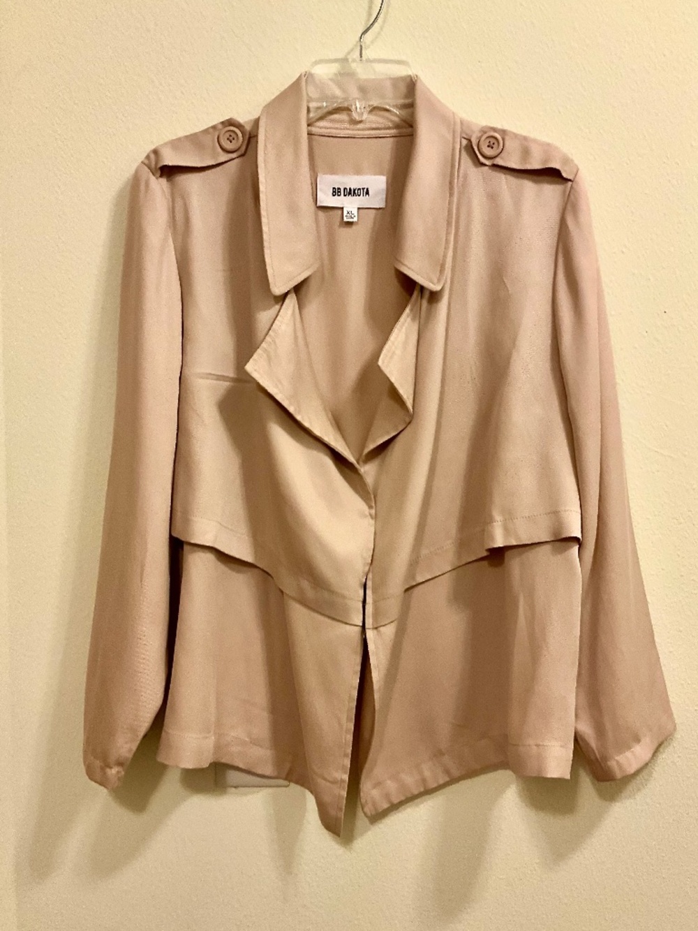 Like New "BB Dakota" Blush Easy Flowing Flattering Blazer sz XL